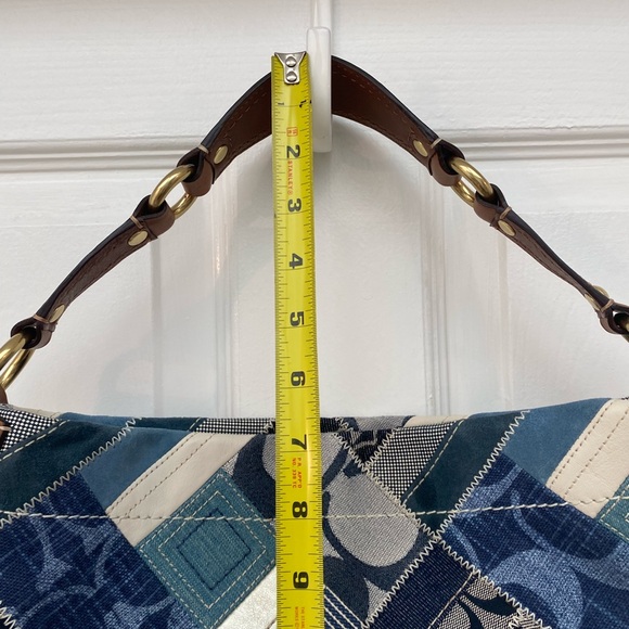 Coach Blue Denim Patchwork Carly Hobo Shoulder Bag - NEVER USED! - Picture 7 of 15